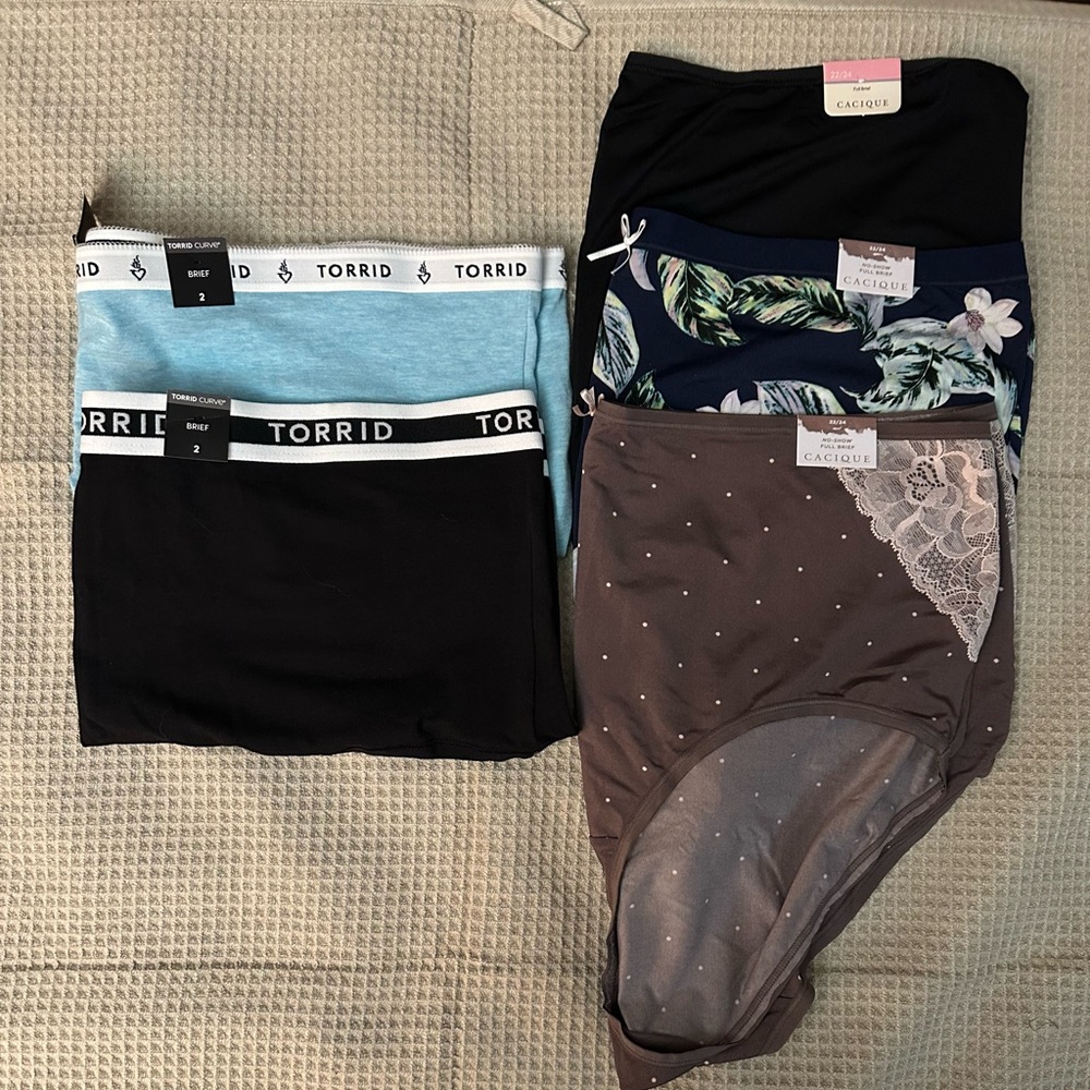 Cacique Women's Underwear Collection - Black, Blue, Floral, Brown